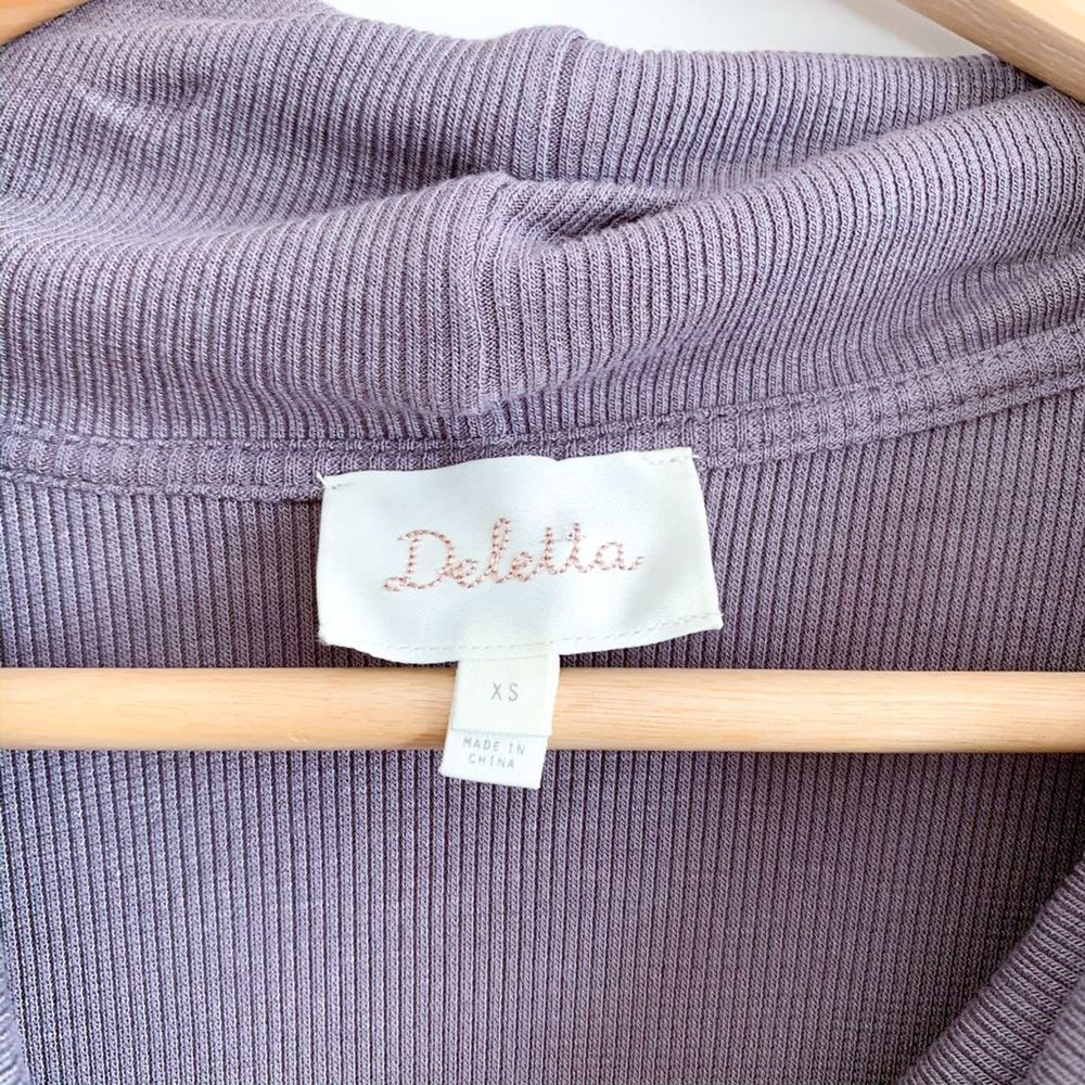 ✨ Anthropologie Deletta Cowl Neck Drape Front Long Sleeve Tunic Top Extra Small - Picture 7 of 9